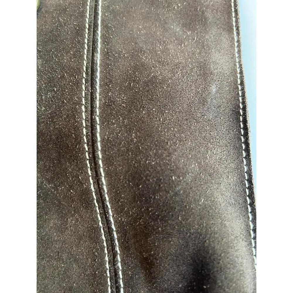 Vintage GAP Brown Suede Leather Crossbody Bag Purse Y2K Festival Boho